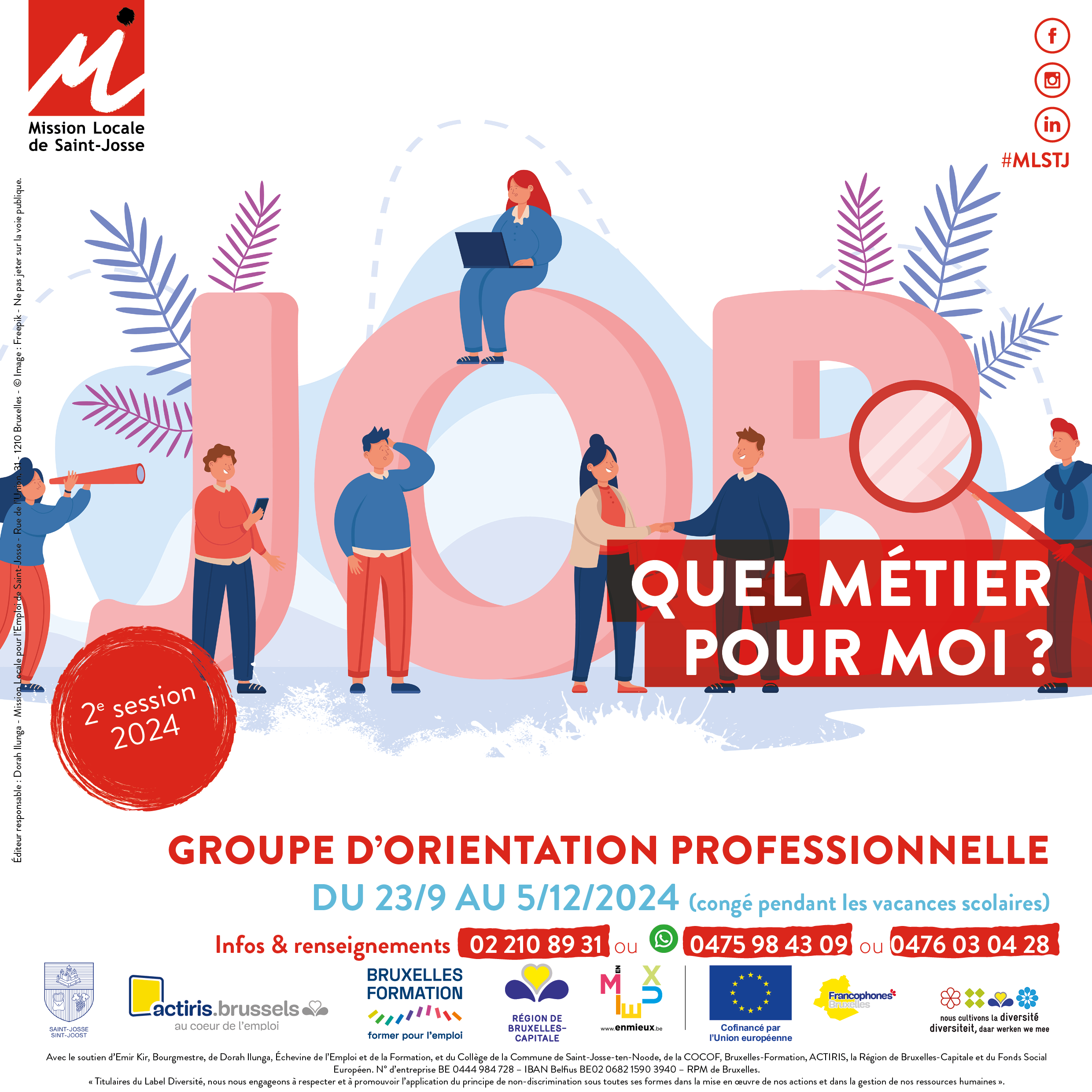 illustration Groupe d'orientation professionnelle avec des personnes cherchant un JOB